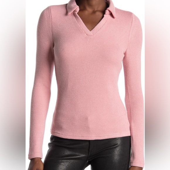 Size small Walter Baker Hudson Pink Collared Sweater - Picture 2 of 3